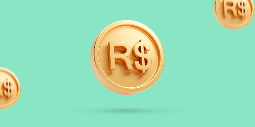 salário de um corretor de imóveis: ilustração de uma moeda com o símbolo R$ e fundo verde.