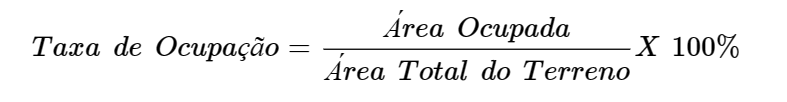 Fórmula para Cálculo da Taxa de Ocupação representada por algarismos matemáticos próprios.